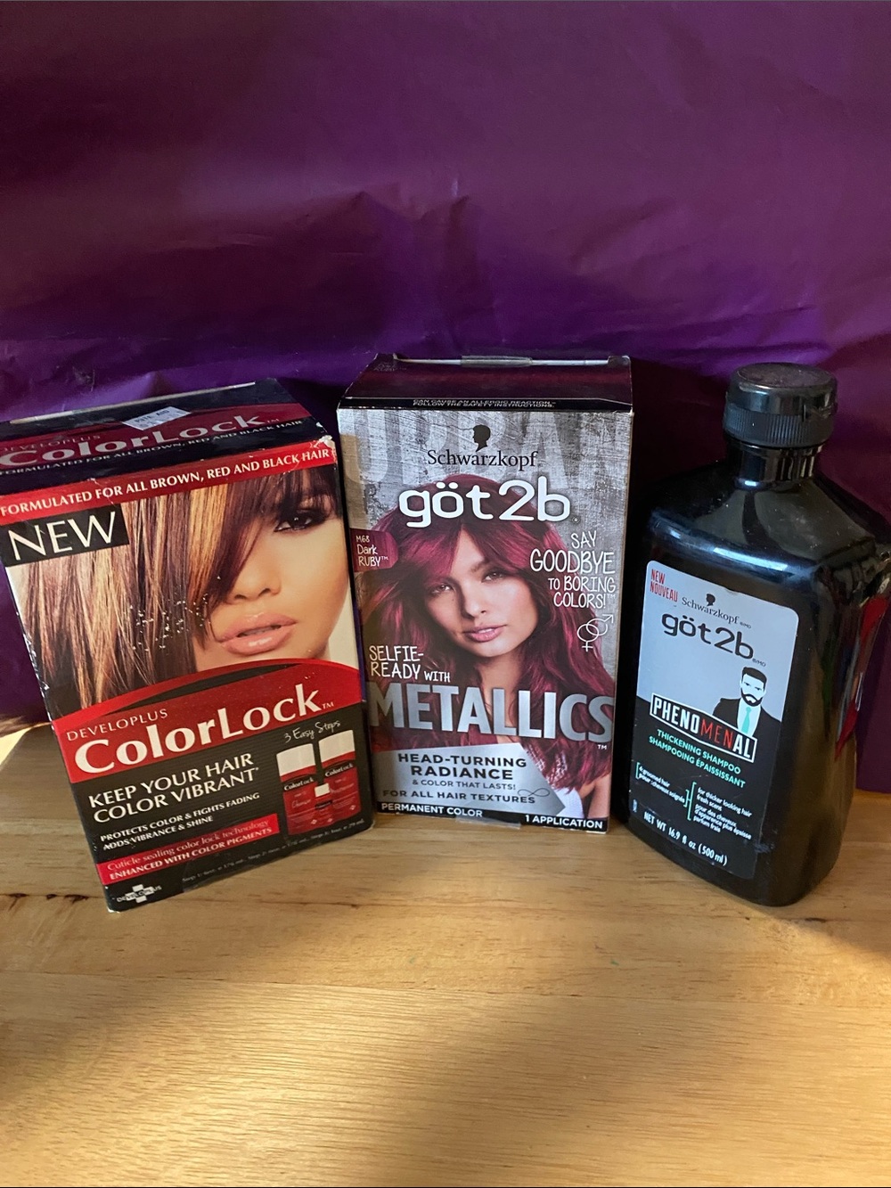 Schwarzkopf got2b Metallics Hair Color w/ColorLock & Thickening Shampoo New!
